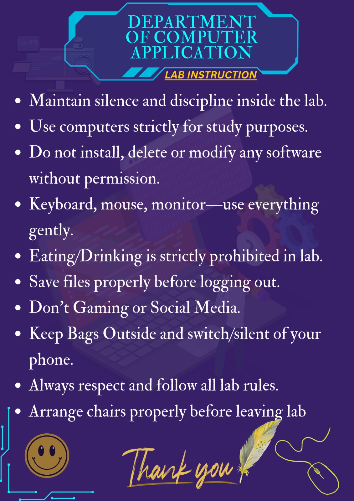 INSTRUCTION FOR STUDENTS-INSTRUCTION FOR STUDENTS-Govt Rani Durgawati College wadrafnagar